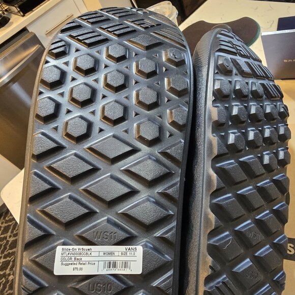 VANS Slide On VR3CUSH VN000BCCBLK Black Mens 10 Womens 11 Slipper SLIDE NEW - Picture 8 of 9